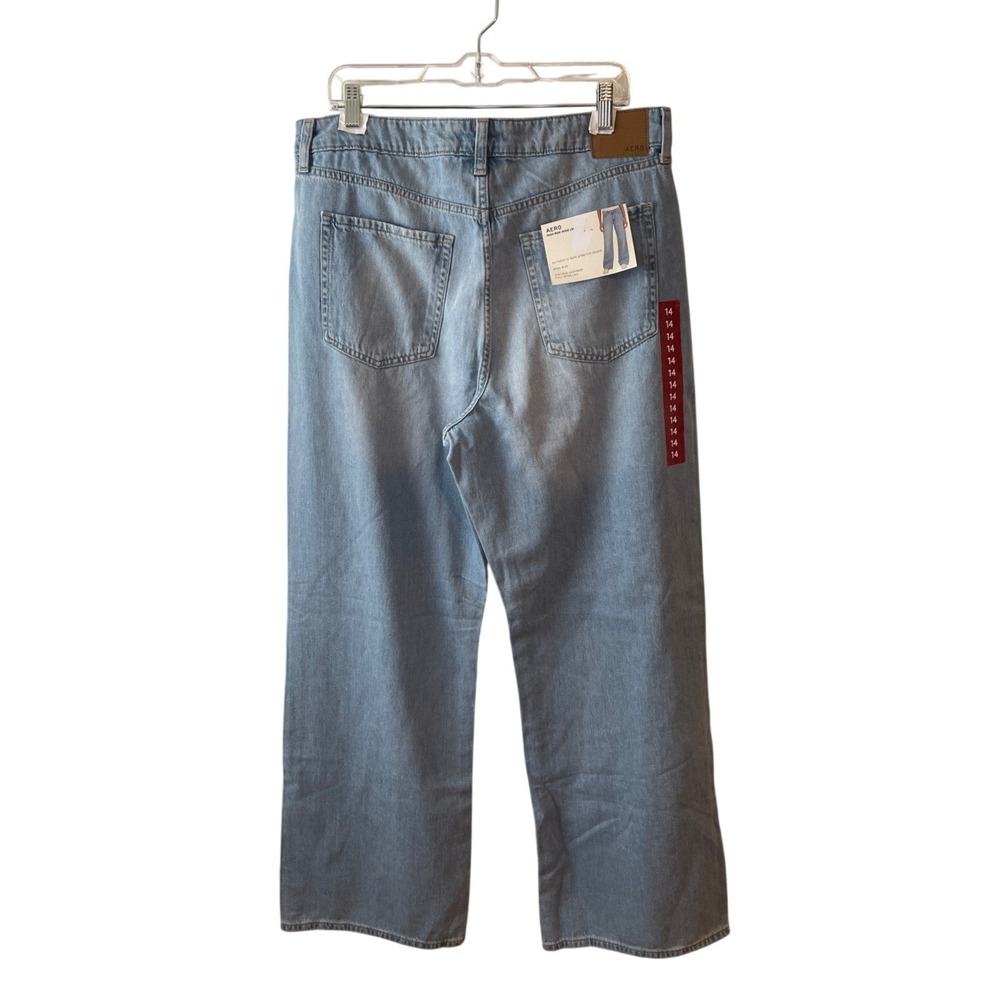 Aeropostale Jeans Women's 14 Blue New High Rise Wide Leg Non-Stretch Denim New - Picture 5 of 14